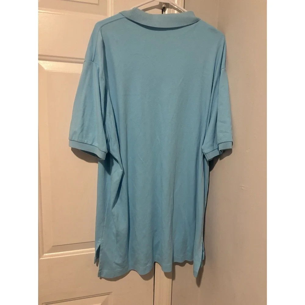 Polo Ralph Lauren Solid Light‎ Blue Cotton Polo Orange Logo Shirt Mens XL